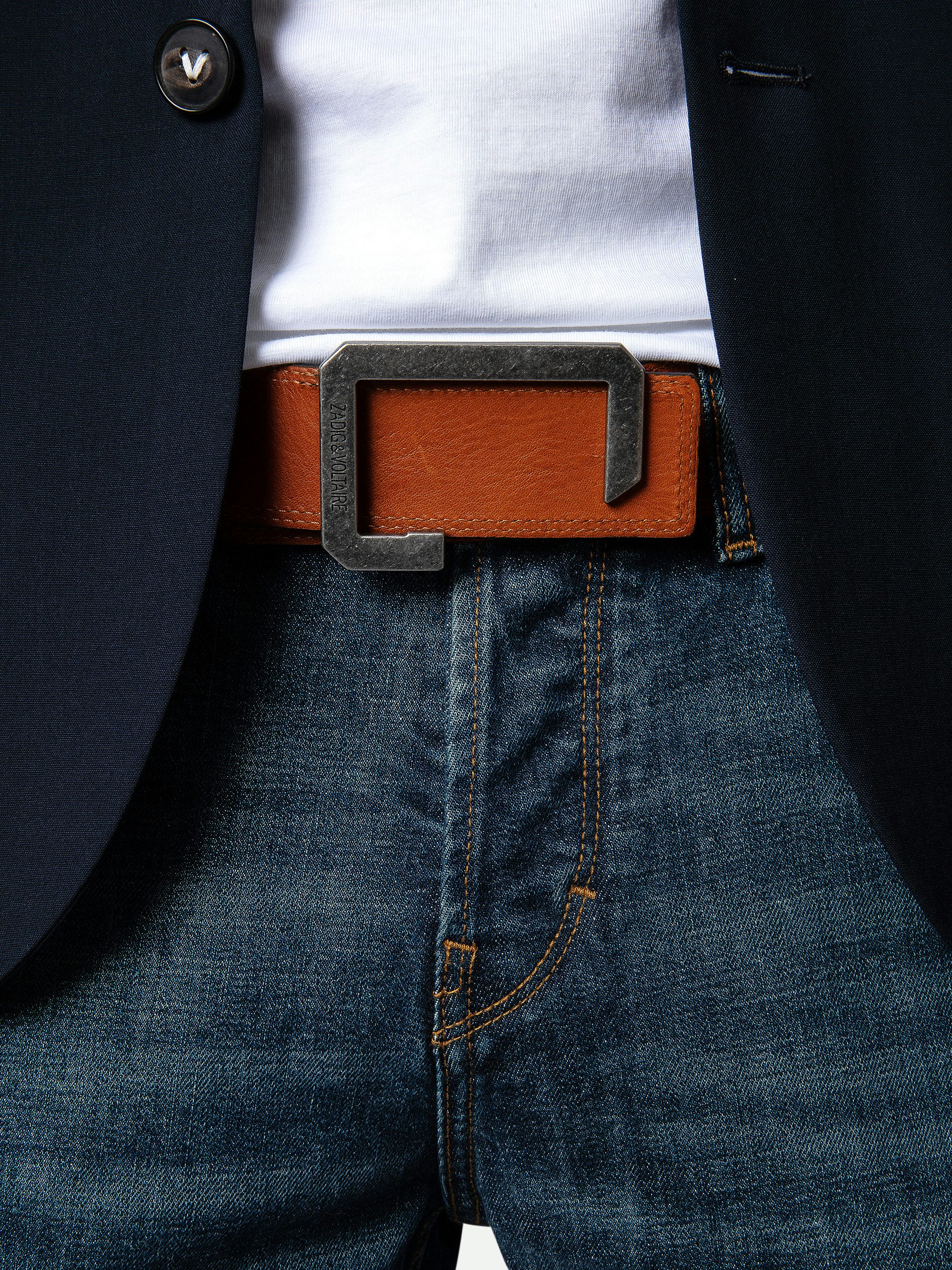 La Reversible Belt - Reversible leather belt.